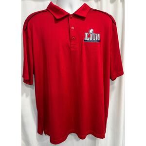 CBUK Cutter & Buck Super Bowl LIII 53 Red Polo Shirt Mens XXL Performance Golf